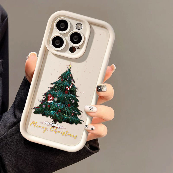 For iPhone 17 Air 17 Pro Max 16 15 14 13 12 11 XR 7 8 Phone Cover Christmas Tree