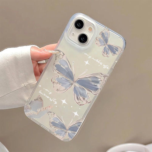 For iPhone 17 Air 17 Pro Max 16 15 14 13 12 11 XR 7 8 Phone Cover Blue Butterfly