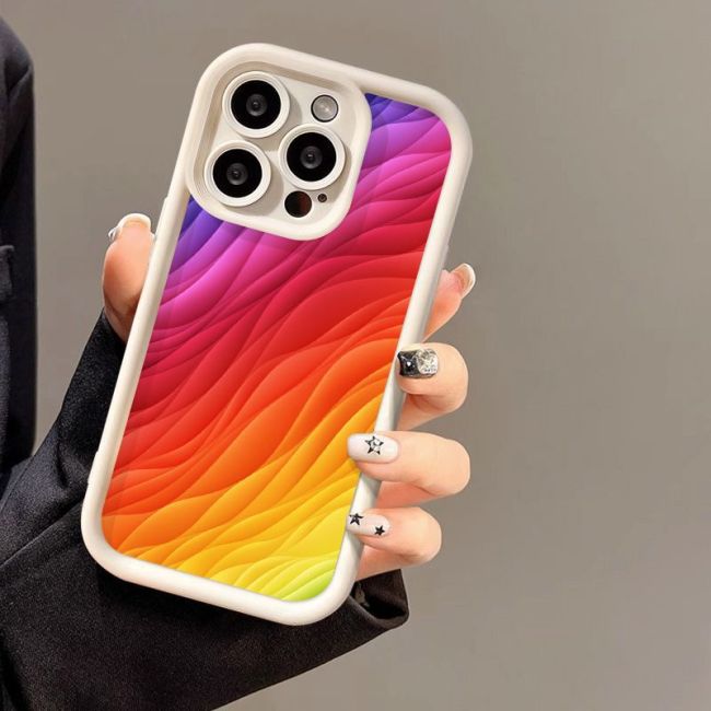 For iPhone 17 Air 17 Pro Max 16 15 14 13 12 11 8 Phone Cover Color Gradient Wave