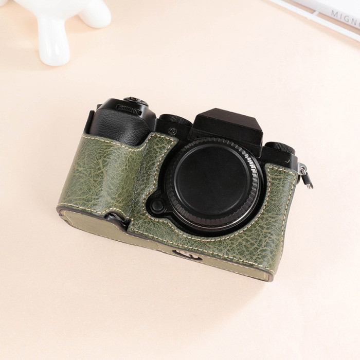 For Fujifilm X-S20 Camera Cover Leather Case Base Cover Protective Bag green black