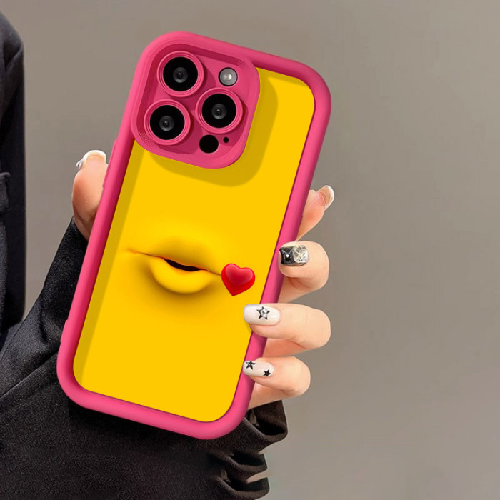 For iPhone 17 Air 17 Pro Max 16 15 14 13 12 11 XR 7 8 Phone Cover Love Lip Print