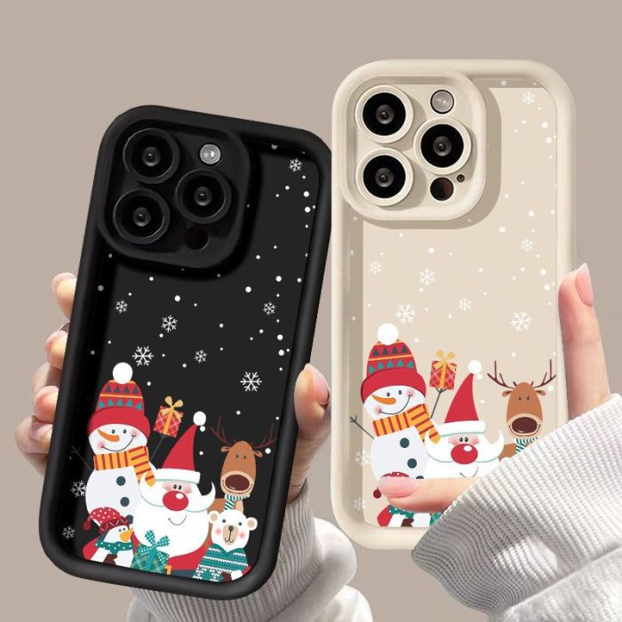 For iPhone 17 Air 17 Pro Max 16 15 14 13 12 XR Phone Cover Santa Claus Christmas