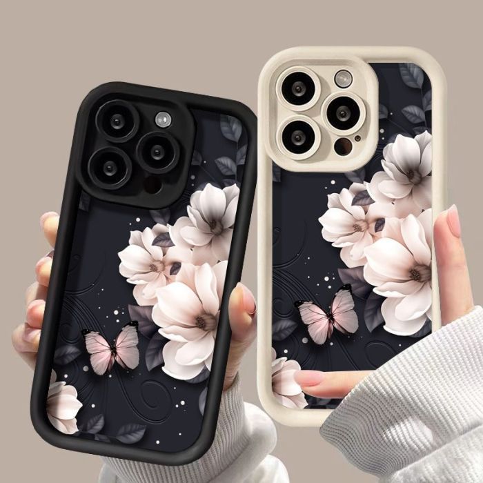 For iPhone 17 Air 17 Pro Max 16 15 14 13 12 11 XR 7 Phone Cover Butterfly Flower