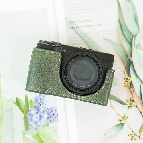 For Ricoh GR3/3X Protective Case Camera Bag Leather Bag base cover black green