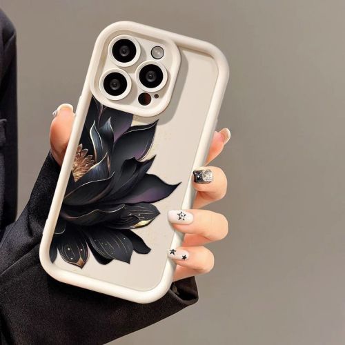 For iPhone 17 Air 17 Pro Max 16 15 14 13 12 11 XR 7 8 XS Phone Cover Gold Lotus