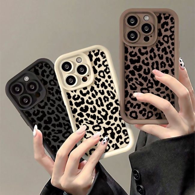 For iPhone 17 Air 17 Pro Max 16 15 14 13 12 11 XR 7 8 Phone Cover Leopard Print