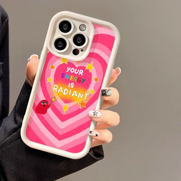 For iPhone 17 Air 17 Pro Max 16 15 14 13 12 11 XR 7 8 XS Phone Cover Pink Love