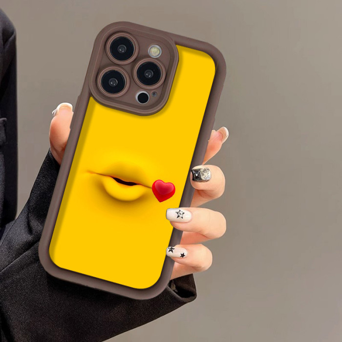 For iPhone 17 Air 17 Pro Max 16 15 14 13 12 11 XR 7 8 Phone Cover Love Lip Print