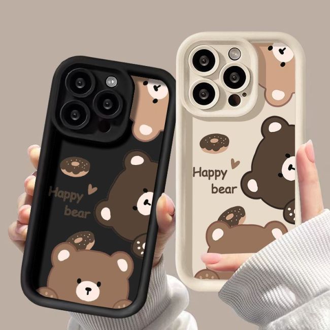 For iPhone 17 Air 17 Pro Max 16 15 14 13 12 11 XR XS 7 8 Phone Cover Brown Bear