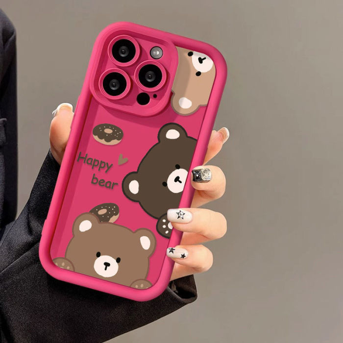 For iPhone 17 Air 17 Pro Max 16 15 14 13 12 11 XR XS 7 8 Phone Cover Brown Bear