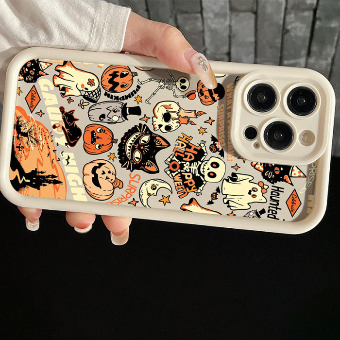 For iPhone 17 Air 17 Pro Max 16 15 14 13 12 11 XR 7 8 XS Phone Case Skull Pumpkin Halloween