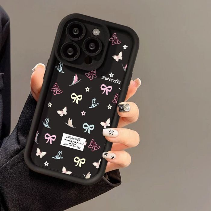 For iPhone 17 Air 17 Pro Max 16 15 14 13 12 11 XR 8 XS Phone Case Butterfly Bow