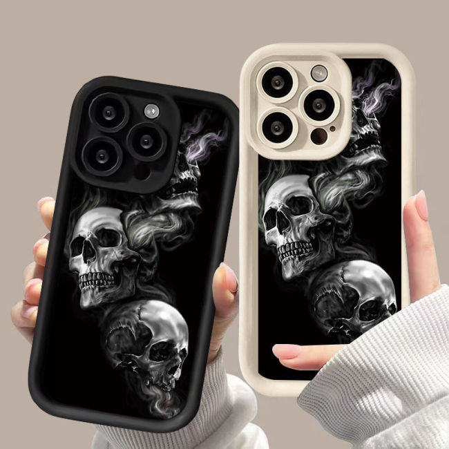 For iPhone 17 Air 17 Pro Max 16 15 14 13 12 11 XR 7 8 Phone Case Skull Halloween
