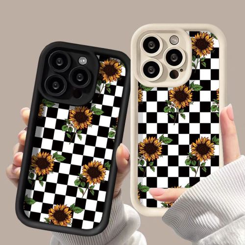 For iPhone 17 Air 17 Pro Max 16 15 14 13 12 11 XR 7 XS Phone Case Plaid Flowers