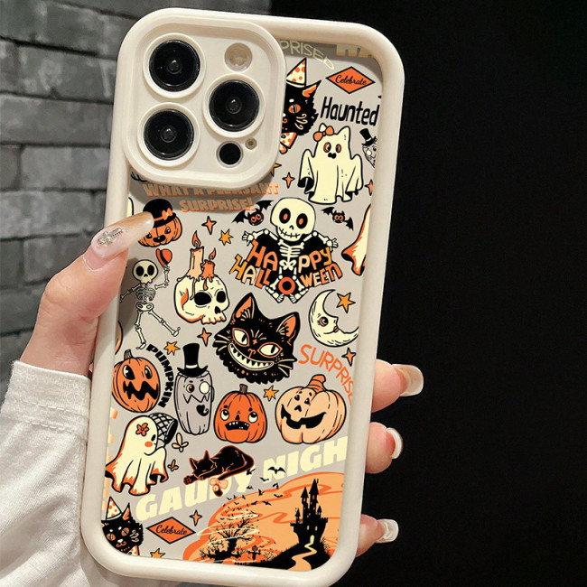For iPhone 17 Air 17 Pro Max 16 15 14 13 12 11 XR 7 8 XS Phone Case Skull Pumpkin Halloween