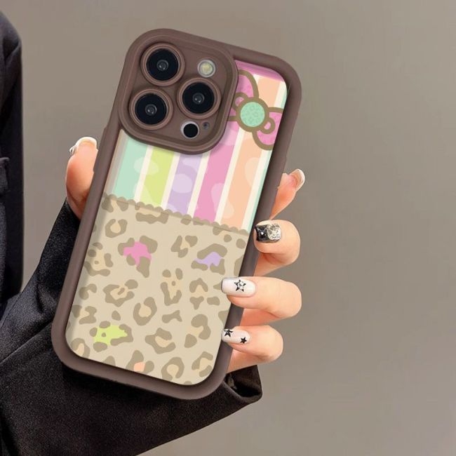 For iPhone 17 Air 17 Pro Max 16 15 14 13 12 11 XR Phone Case Color Leopard Print