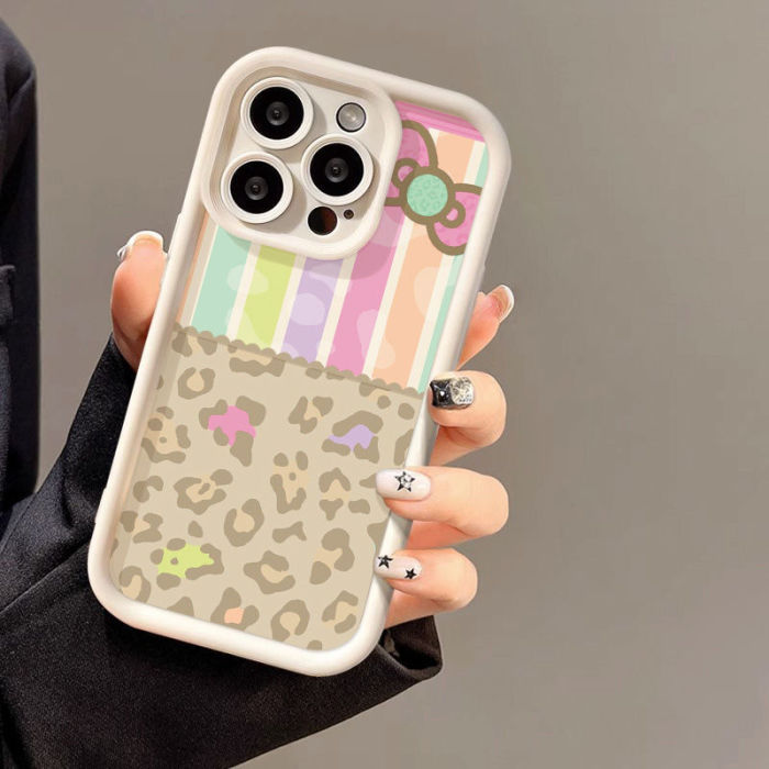 For iPhone 17 Air 17 Pro Max 16 15 14 13 12 11 XR Phone Case Color Leopard Print