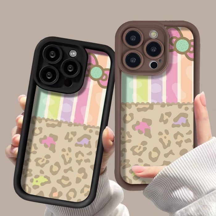 For iPhone 17 Air 17 Pro Max 16 15 14 13 12 11 XR Phone Case Color Leopard Print