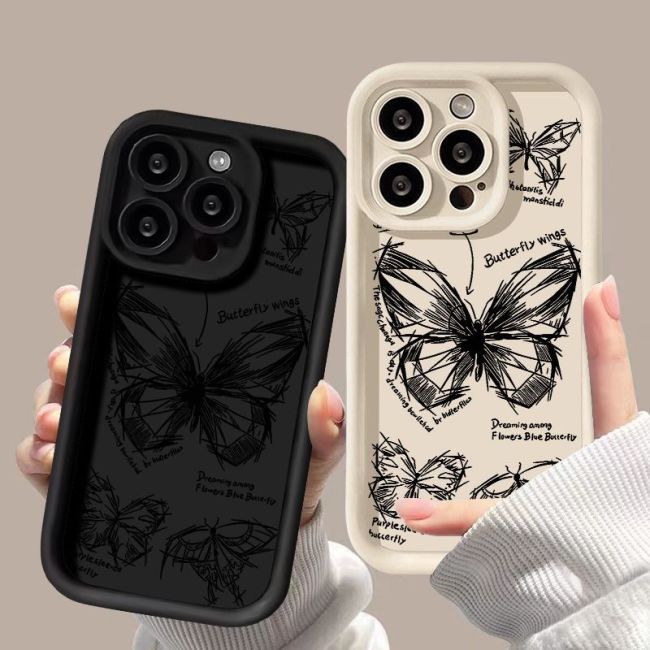 For iPhone 17 Air 17 Pro Max 16 15 14 13 12 11 XR 8 XS Phone Case Art Butterfly
