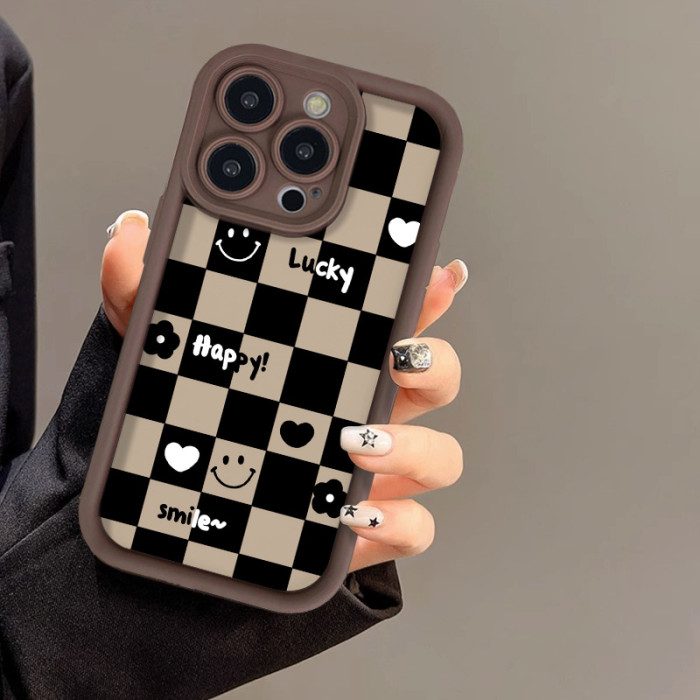 For iPhone 17 Air 17 Pro Max 16 15 14 13 12 11 8 XS Phone Case  Love Smiley Face