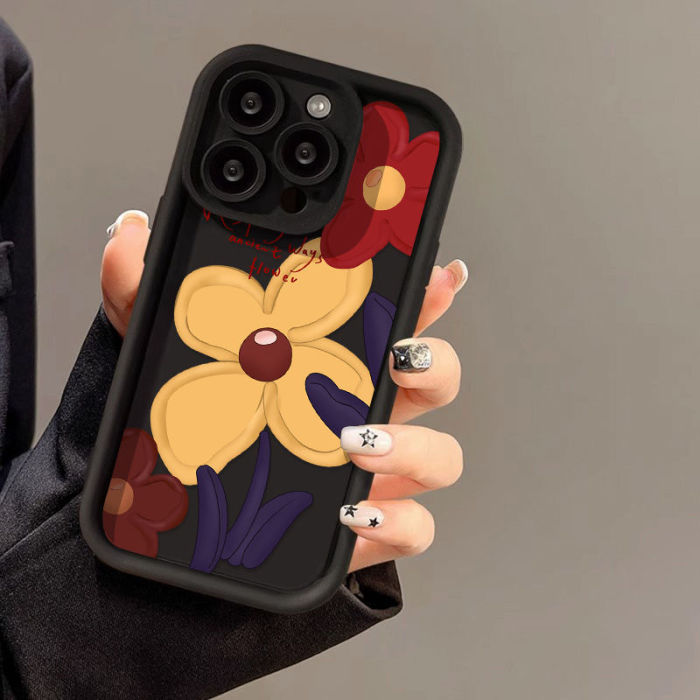 For iPhone 17 Air 17 Pro Max 16 15 14 13 12 11 XR 7 8 XS Phone Case Retro Flower