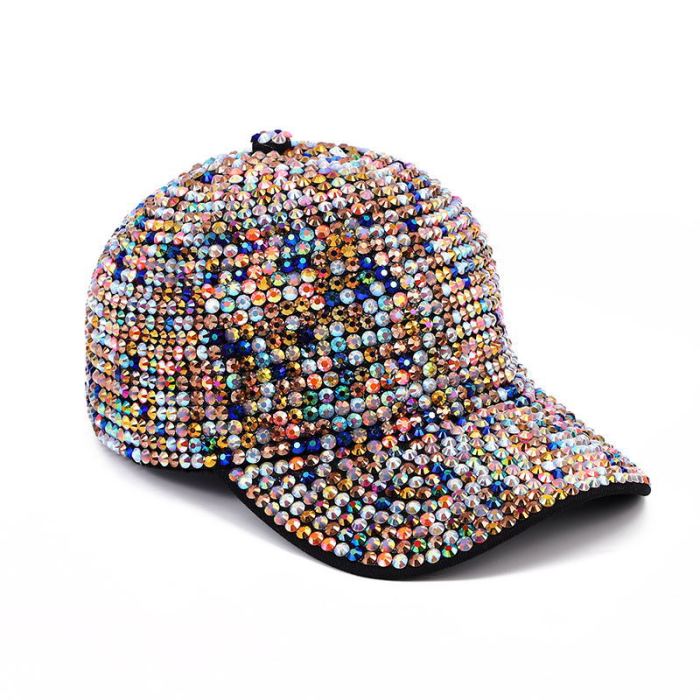Adjustable Casual Sun-Proof Baseball Cap Stylish Hat Rhinestone Personalized Hat