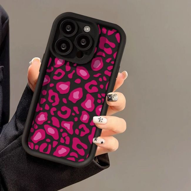 For iPhone 17 Air 17 Pro Max 16 15 14 13 12 11 XR Phone Case Red Leopard Print