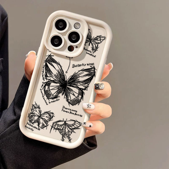 For iPhone 17 Air 17 Pro Max 16 15 14 13 12 11 XR 8 XS Phone Case Art Butterfly