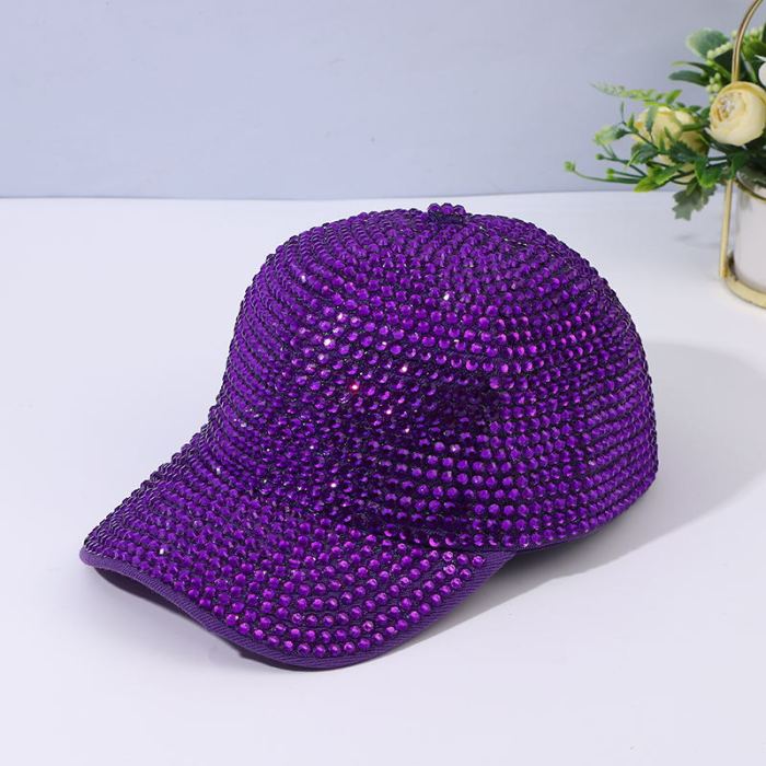 Adjustable Casual Sun-Proof Baseball Cap Stylish Hat Rhinestone Personalized Hat