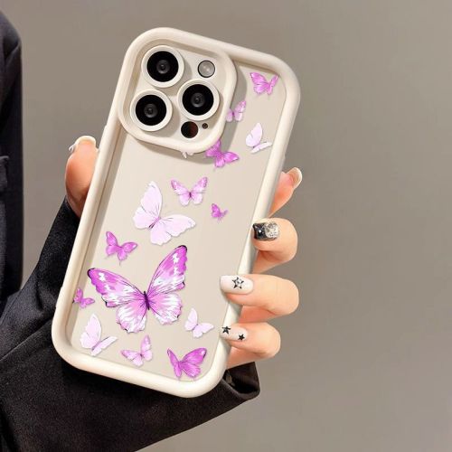 For iPhone 17 Air 17 Pro Max 16 15 14 13 12 11 XR 7 Phone Case Purple Butterfly