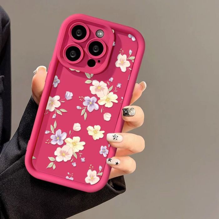 For iPhone 17 Air 17 Pro Max 16 15 14 13 12 11 XR 7 8 XS Phone Case Color Flower
