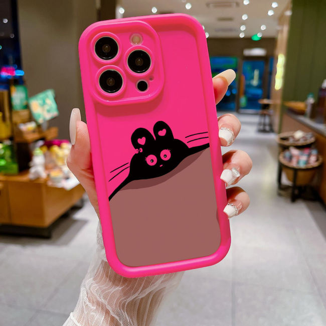 For iPhone 17 Air 17 Pro Max 16 15 14 13 12 11 XR 7 8 XS Phone Case Splicing Cat
