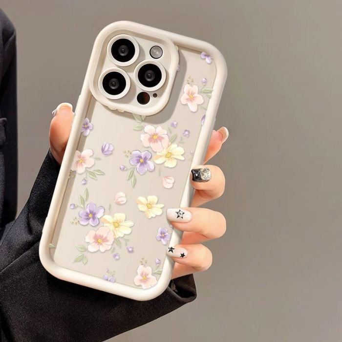For iPhone 17 Air 17 Pro Max 16 15 14 13 12 11 XR 7 8 XS Phone Case Color Flower