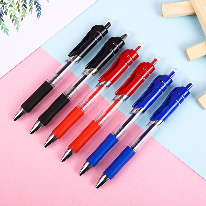 1Pcs Office Supplies Pet Press Neutral Pen Student Stationery Blue Red Black Redlearning Supplies Signature pen