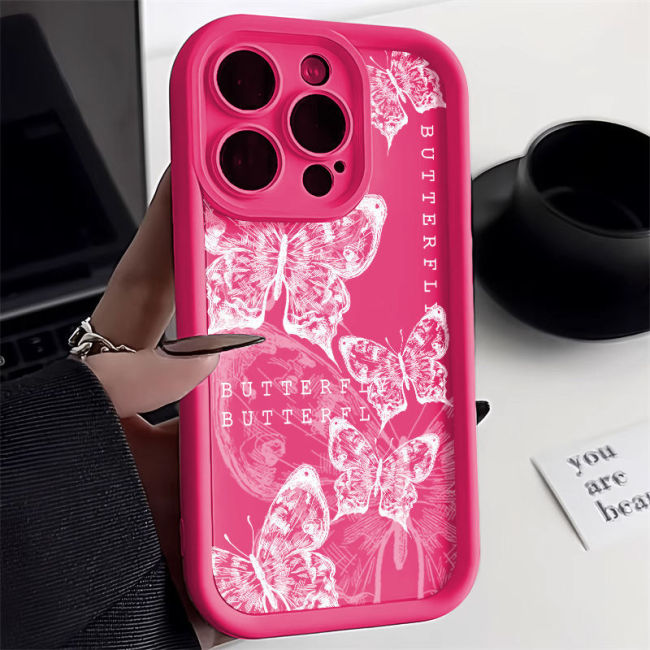 For iPhone 17 Air 17 Pro Max 16 15 14 13 12 11 XR 8 XS Phone Case Cute Butterfly