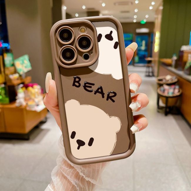 For iPhone 17 Air 17 Pro Max 16 15 14 13 12 11 XR 8 XS Phone Case Cute Bear New