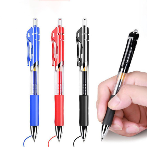 1Pcs Office Supplies Pet Press Neutral Pen Student Stationery Blue Red Black Redlearning Supplies Signature pen