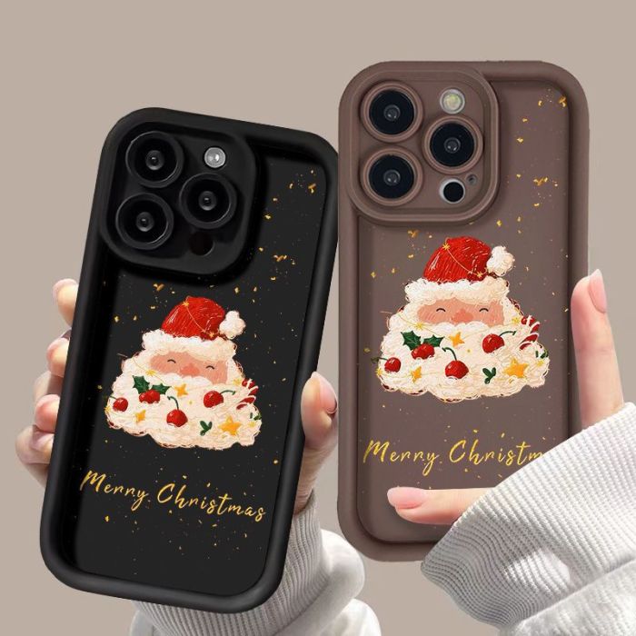 For iPhone 17 Air 17 Pro Max 16 15 14 13 12 11 XR 7 Phone Case Cute Santa Claus
