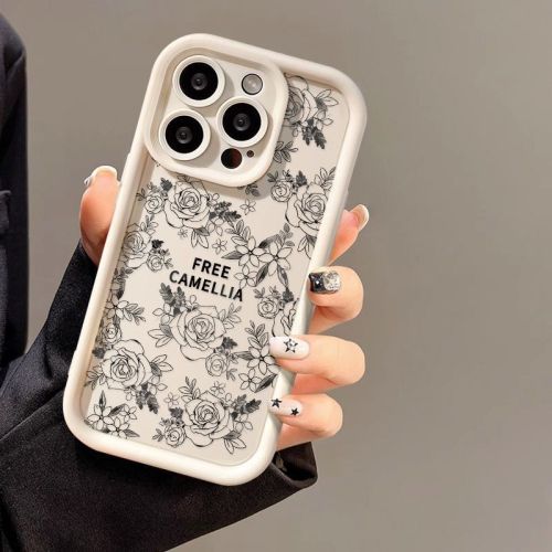 For iPhone 17 Air 17 Pro Max 16 15 14 13 12 11 XR 7 8 XS Phone Case Retro Camellia