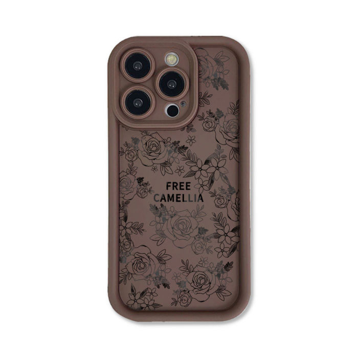 For iPhone 17 Air 17 Pro Max 16 15 14 13 12 11 XR 7 8 XS Phone Case Retro Camellia