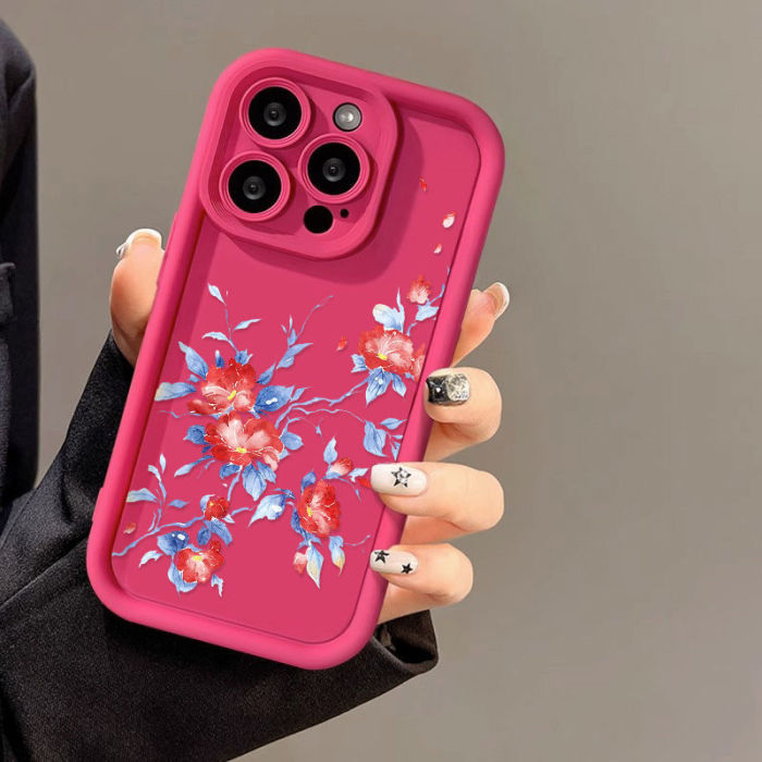 For iPhone 17 Air 17 Pro Max 16 15 14 13 12 11 XR 8 XS Phone Case Fresh Camellia