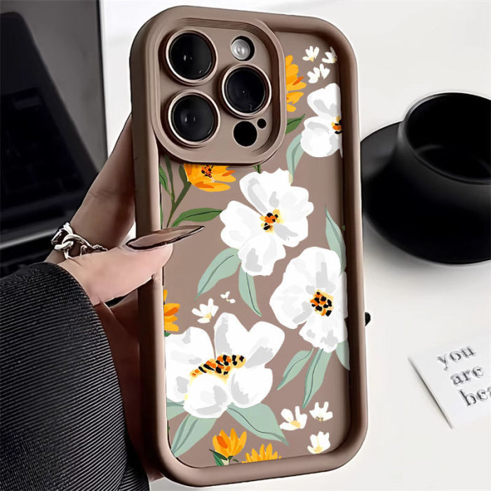 For iPhone 17 Air 17 Pro Max 16 15 14 13 12 11 XR 8 XS Phone Case Fresh Flowers