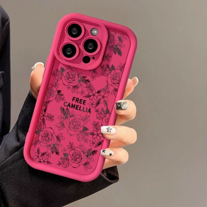 For iPhone 17 Air 17 Pro Max 16 15 14 13 12 11 XR 7 8 XS Phone Case Retro Camellia