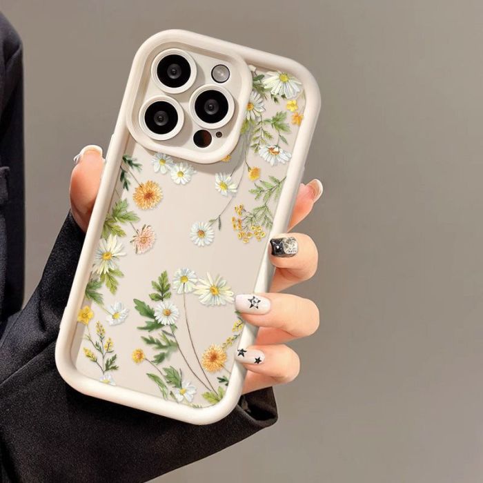For iPhone 17 Air 17 Pro Max 16 15 14 13 12 11 XR 7 8 XS Phone Case Chrysanthemum
