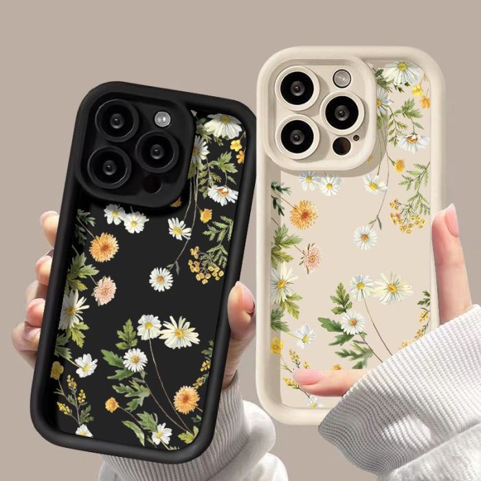 For iPhone 17 Air 17 Pro Max 16 15 14 13 12 11 XR 7 8 XS Phone Case Chrysanthemum