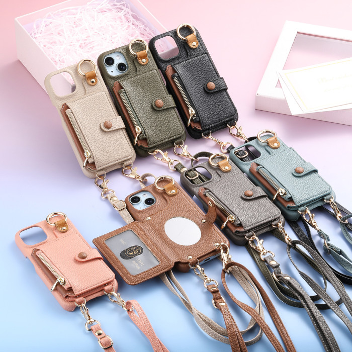 For iPhone 17 Air 17 16 Pro Max 15 14 13 12 11 XR 7 XS Phone Case Leather wallet