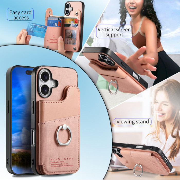 For iPhone 17 Air 17 16 Pro Max 15 13 12 11 14 XR 7 XS Phone Case wallet Leather