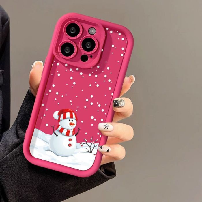 For iPhone 17 Air 17 16 Pro Max 15 14 13 12 11 7 8  XR XS Phone Case Snowman New