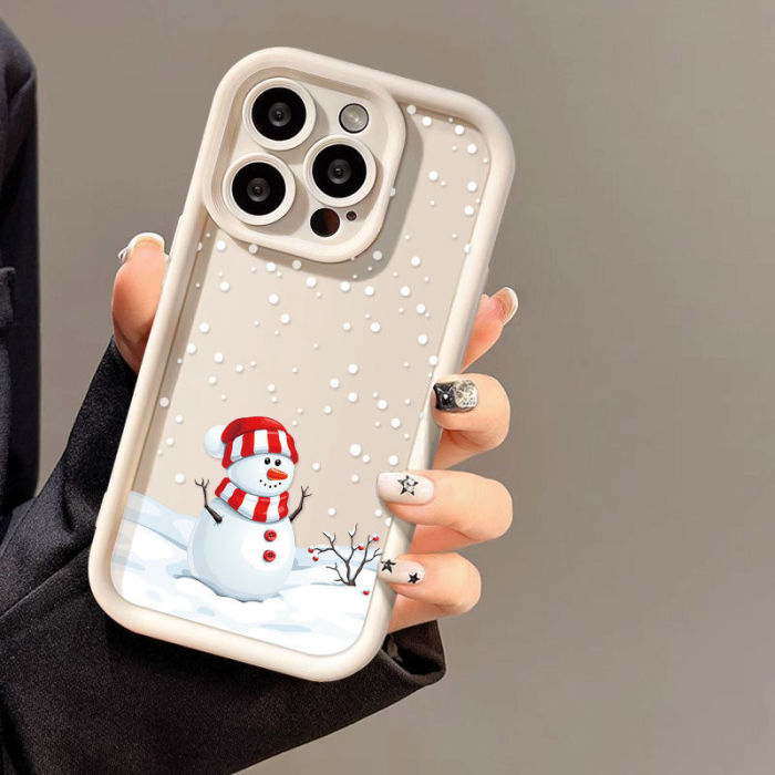 For iPhone 17 Air 17 16 Pro Max 15 14 13 12 11 7 8  XR XS Phone Case Snowman New