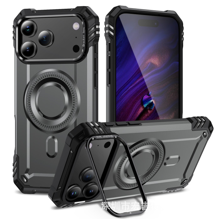 For iPhone 17 Air 17 16 Pro Max 15 14 13 12 11 Phone Case Magnetic Lens Bracket